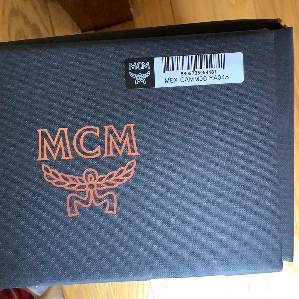 MCM Logo Slide Sandals Yellow SZ12 - Picture 15 of 16